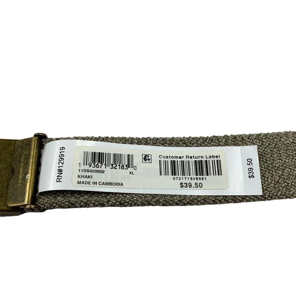 Sun + Stone Mens Stretch Webbing Clamp Plaque Buckle Belt Gray XL 42-44